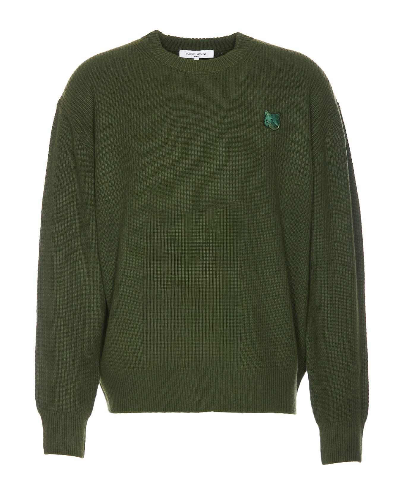 Maison Kitsuné Bold Fox Head Patch Sweater - Green