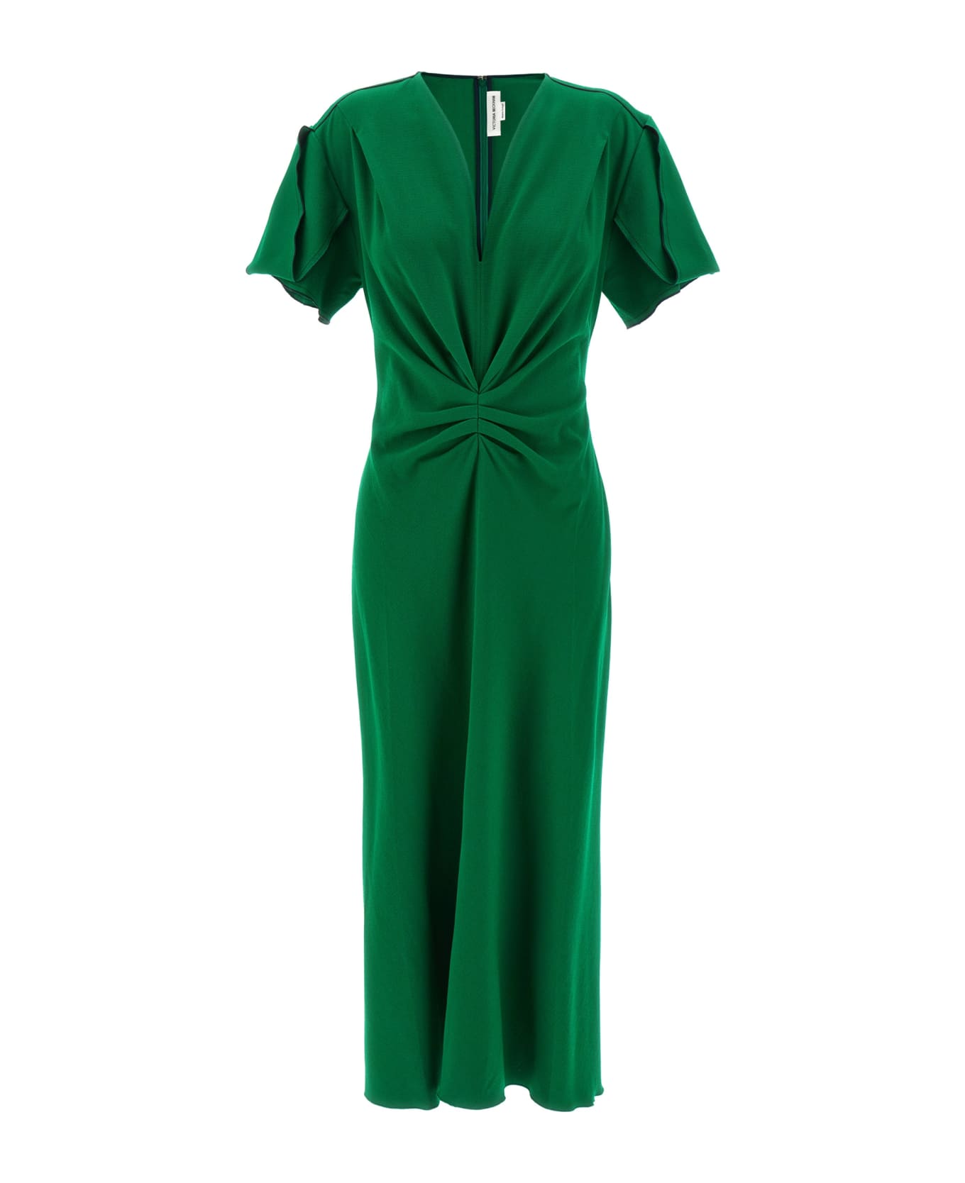 Victoria Beckham 'gathered Waist' Midi Dress - Green