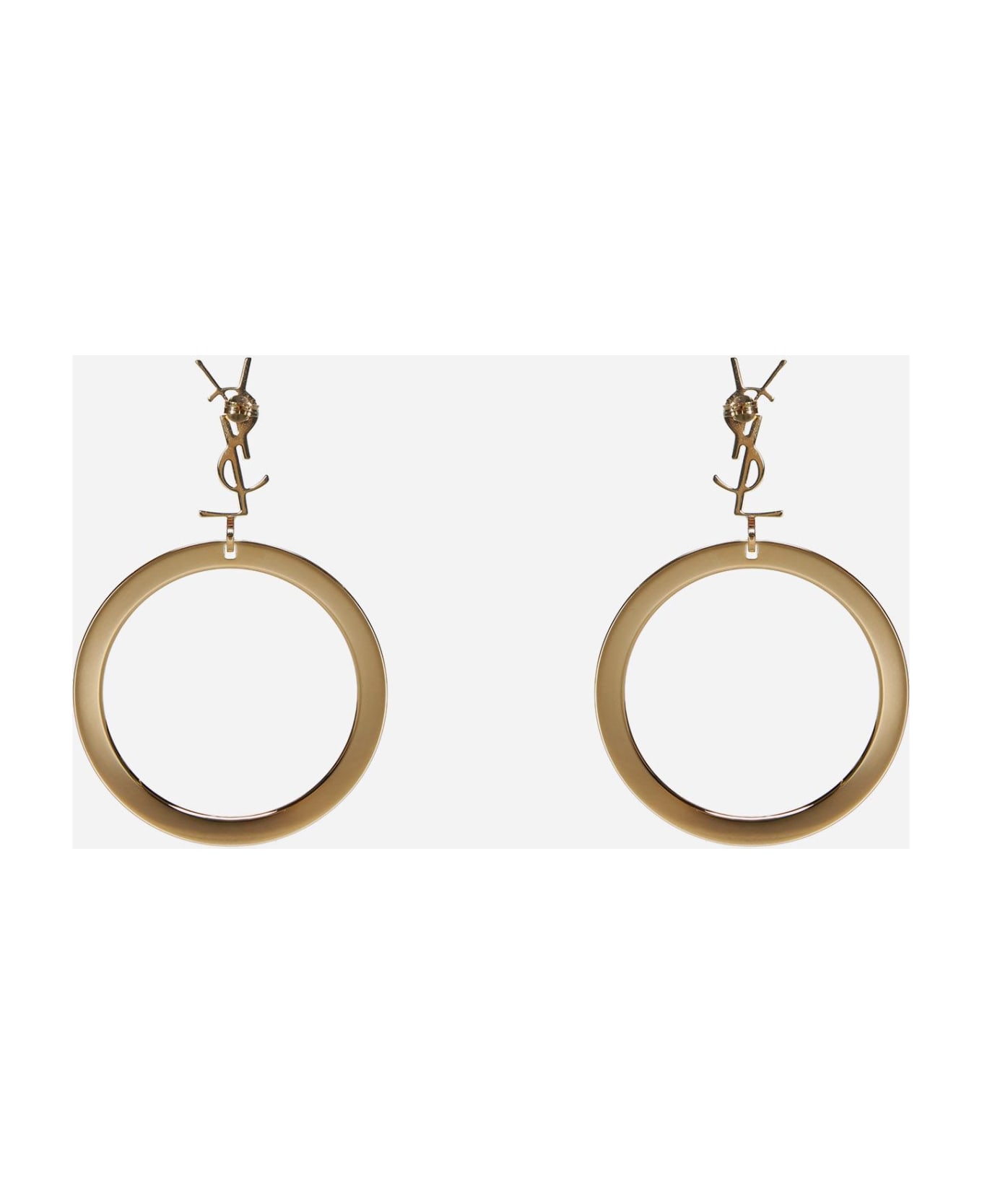 Saint Laurent Cassandre Logo Circle Earrings - DORE