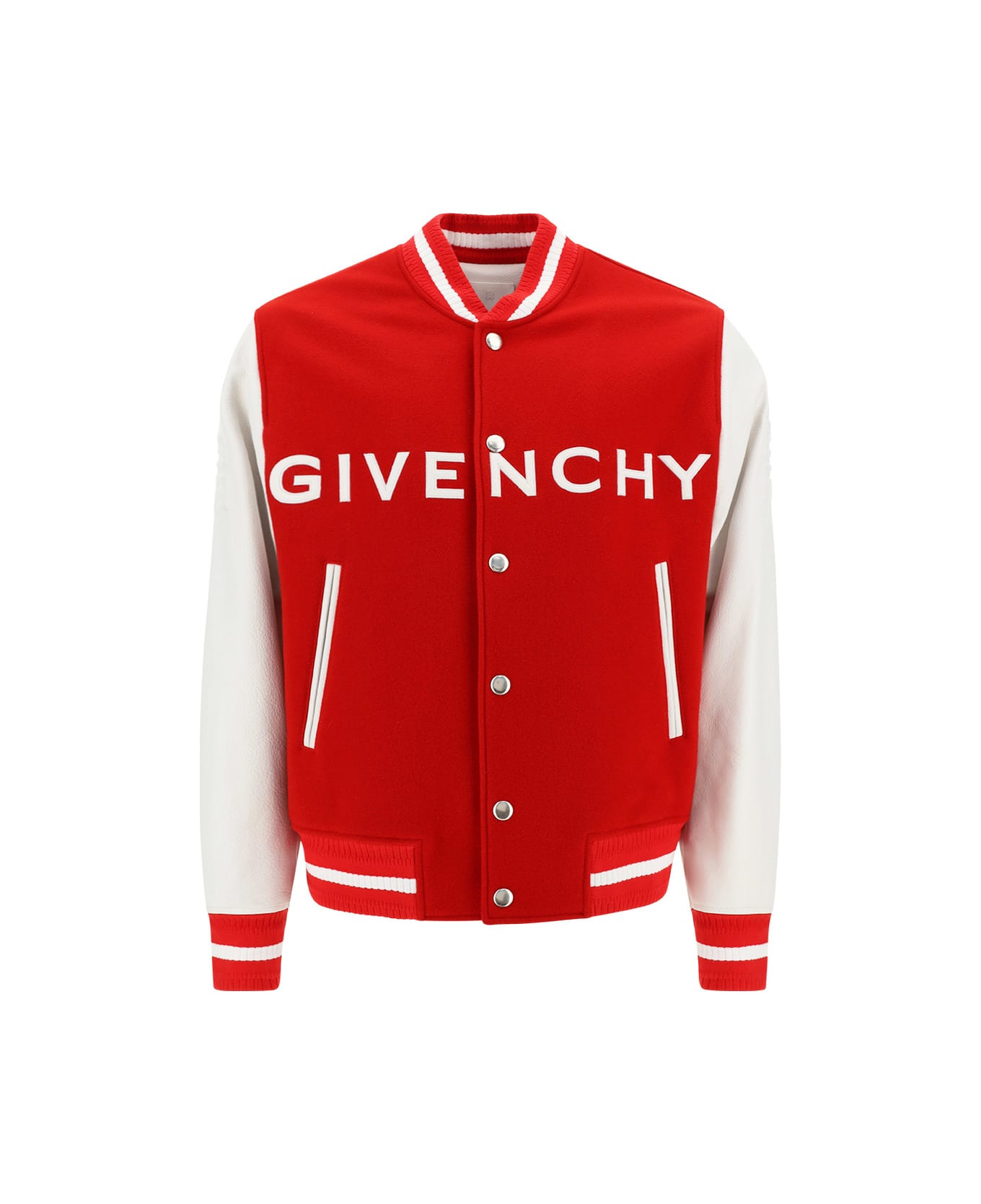Givenchy Varsity College Jacket - White/red