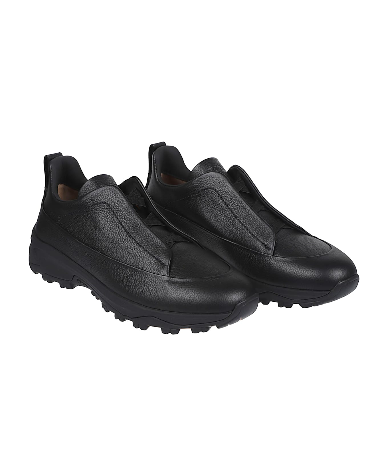 Zegna Triple Stitch Monte Low Top Sneakers - Ner Nero