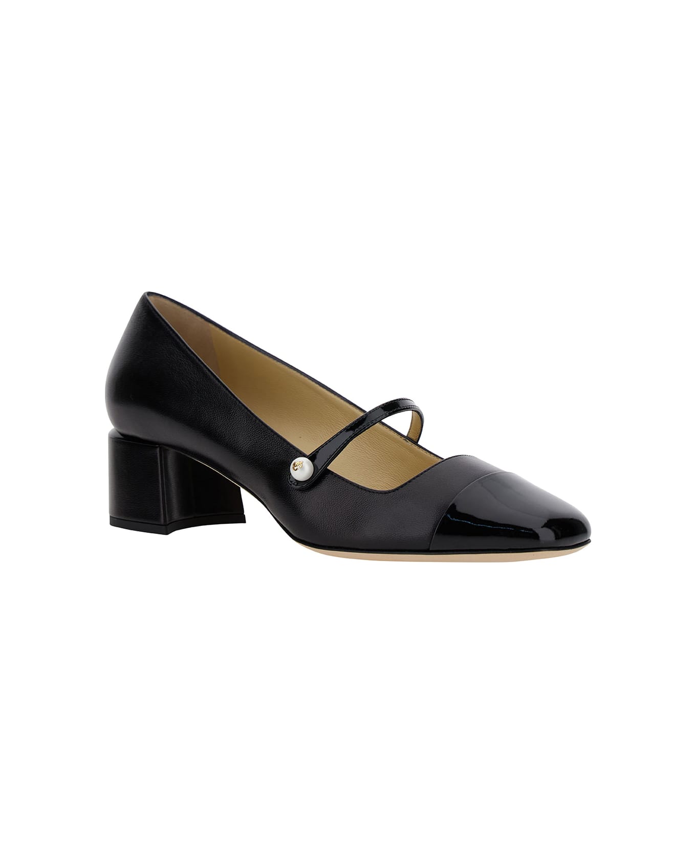 Jimmy Choo 
elisa 45
 Black Pumps With Pearl Detail In Patent Leather Woman - Black