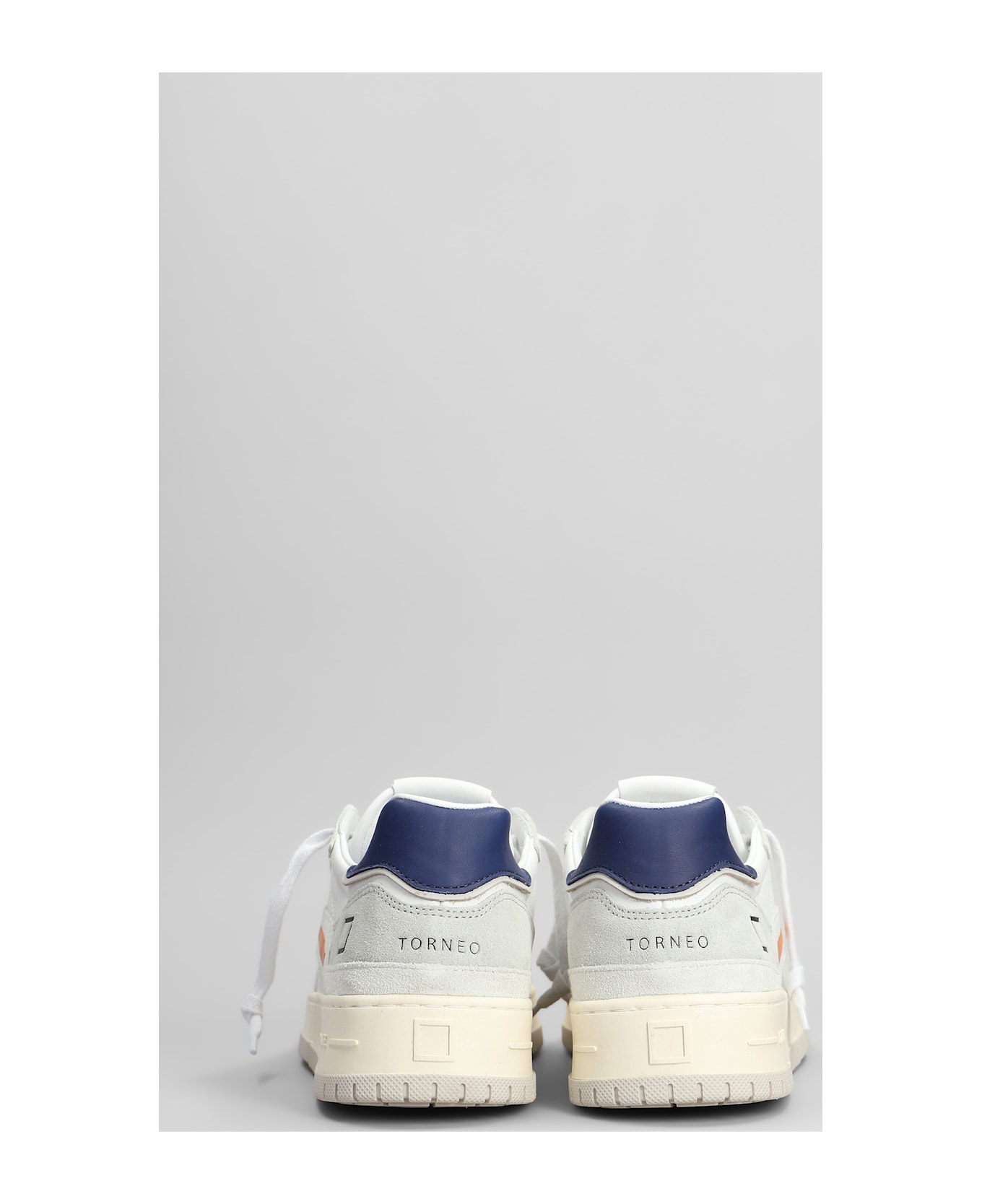 D.A.T.E. Torneo Pure Soft Sneakers In White Suede And Leather - Wl White Blue