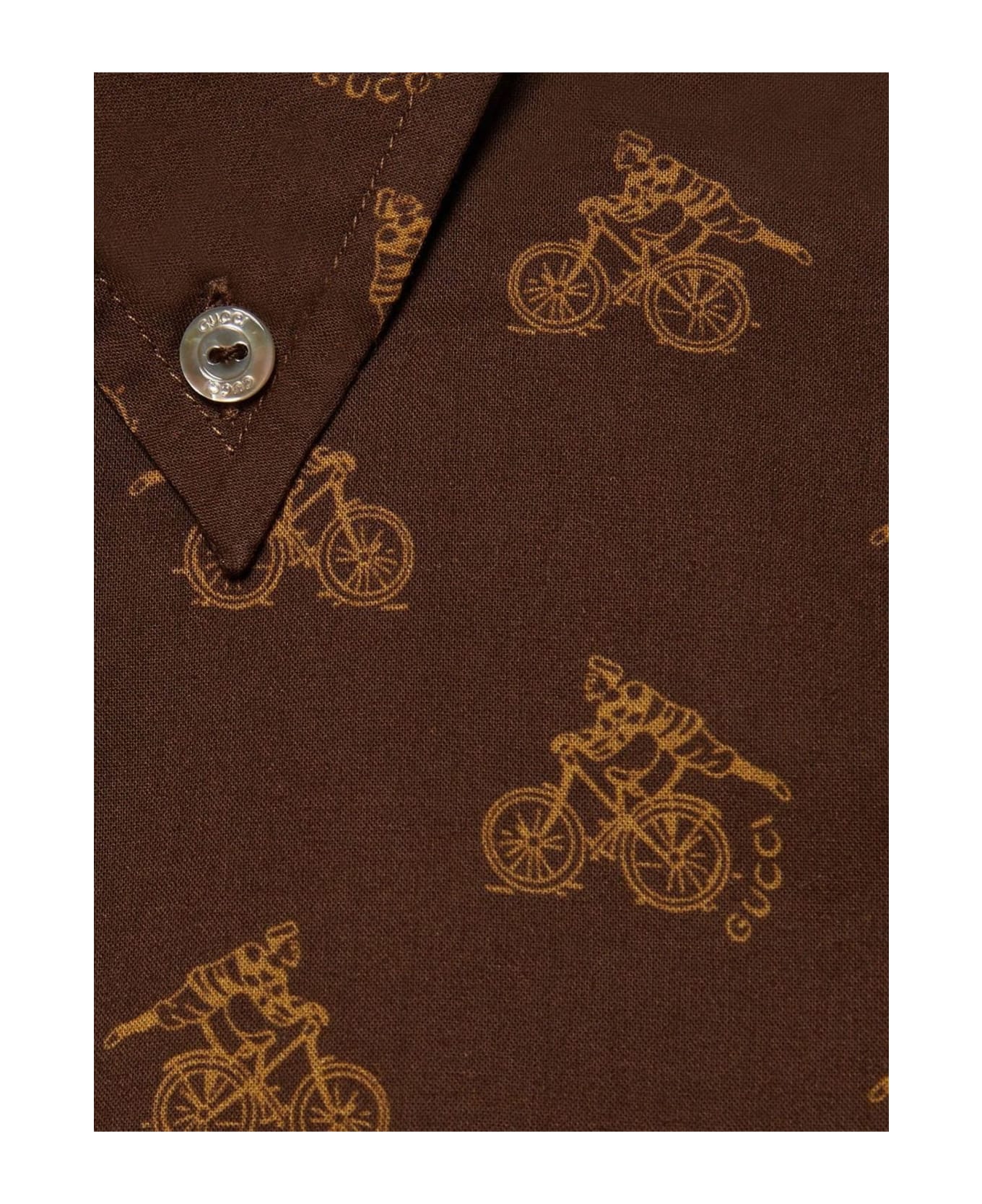 Gucci Chocolate Brown Cotton Shirt - BROWN シャツ