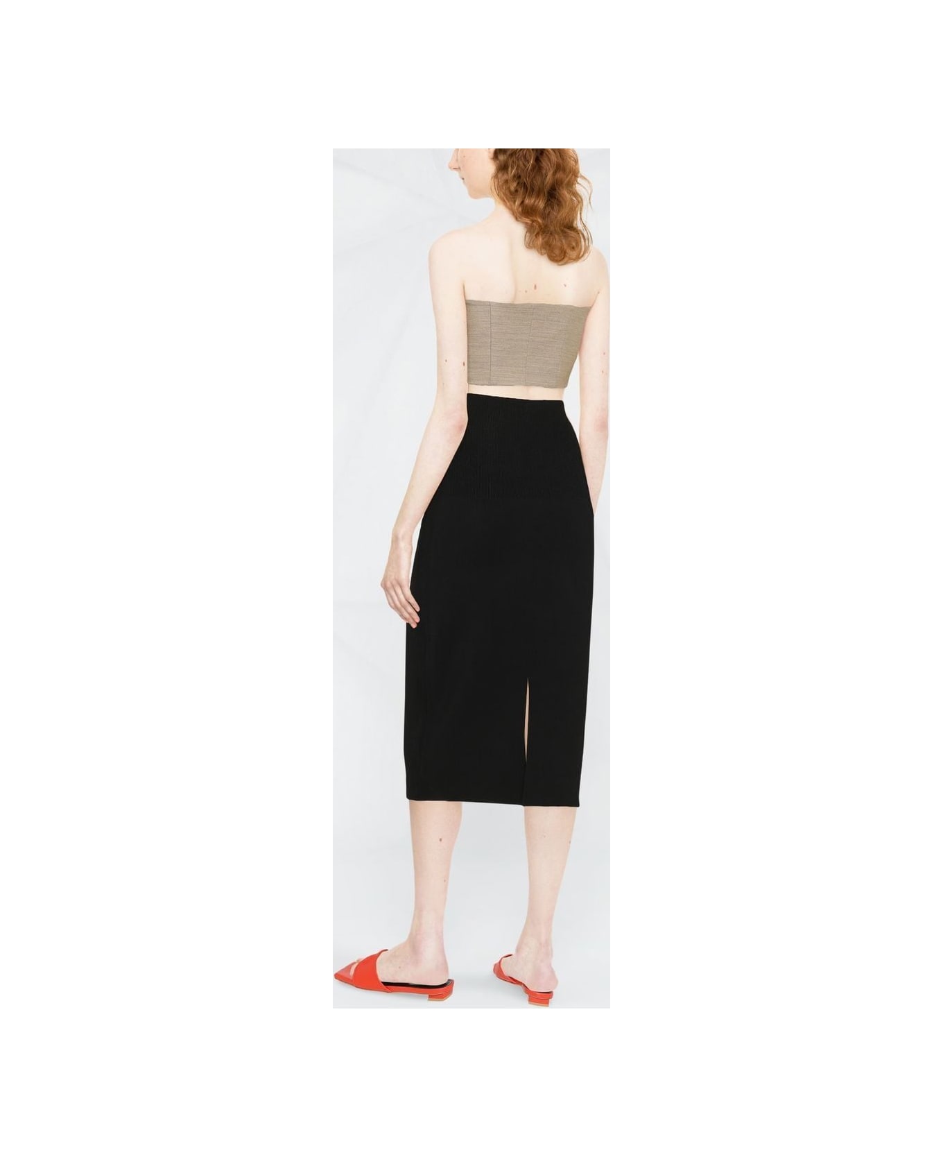Victoria Beckham Fitted Midi Skirt - Black