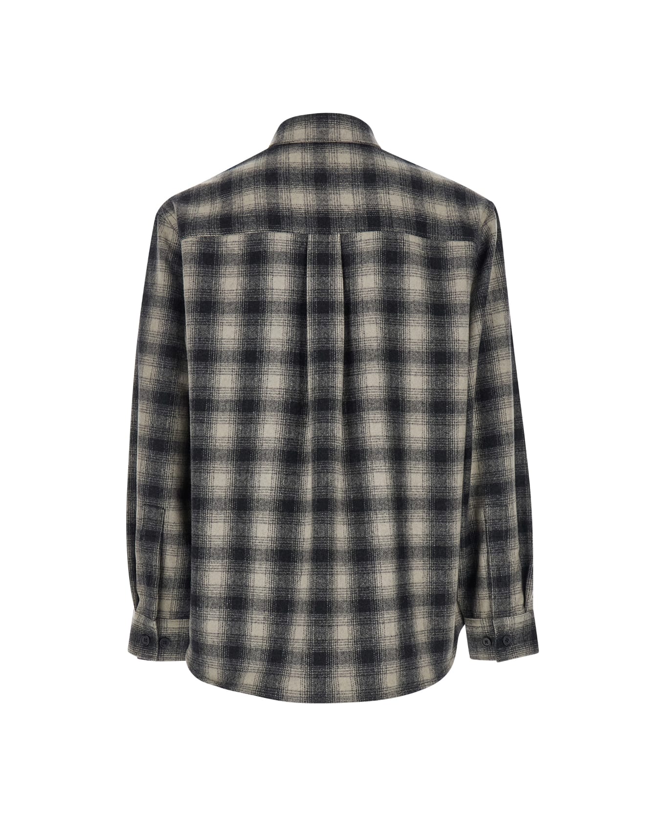 Tonywack 'ombré' Multicolor Shirt With Check Motif And Two Front Pocket In Wool Blend Man - Multicolor