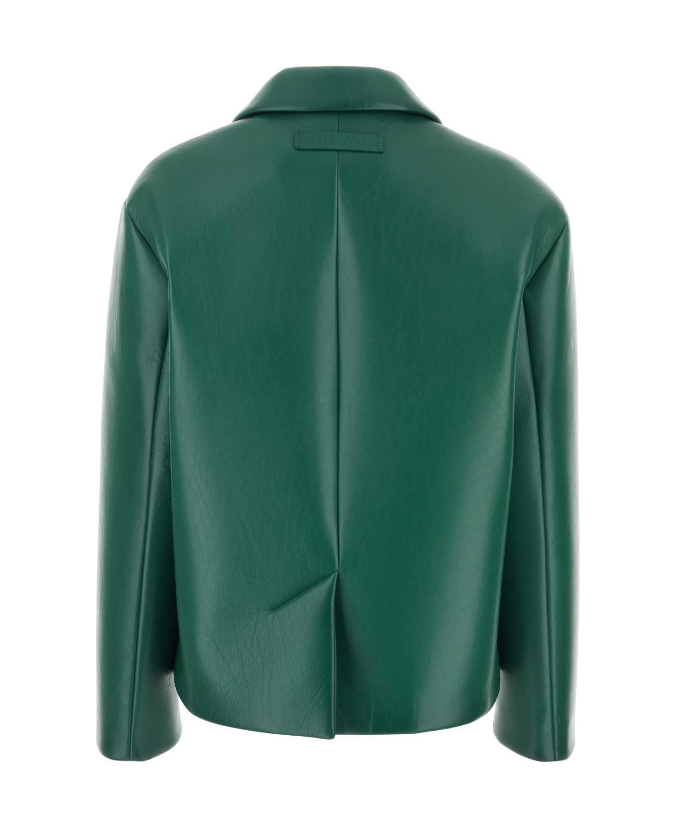 Miu Miu Emerald Green Nappa Leather Jacket - ASSENZIO ブレザー