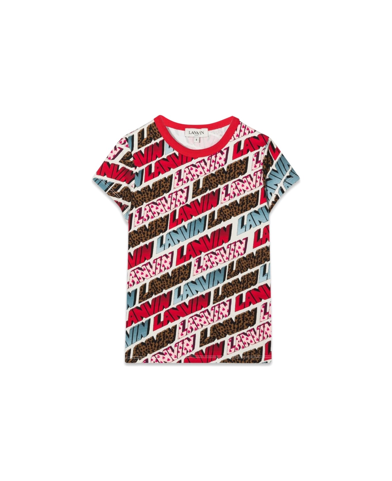 Lanvin Short Sleeve Allover Logo T-shirt - MULTICOLOUR
