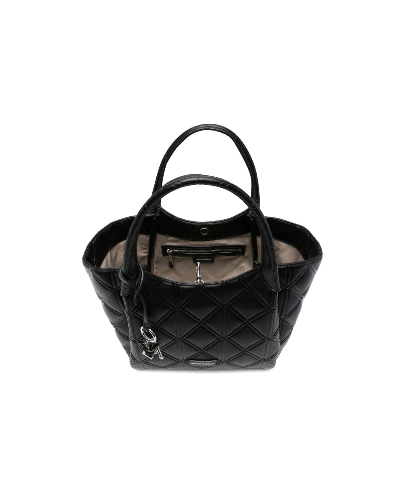 Emporio Armani Leather Shopping Bag - White