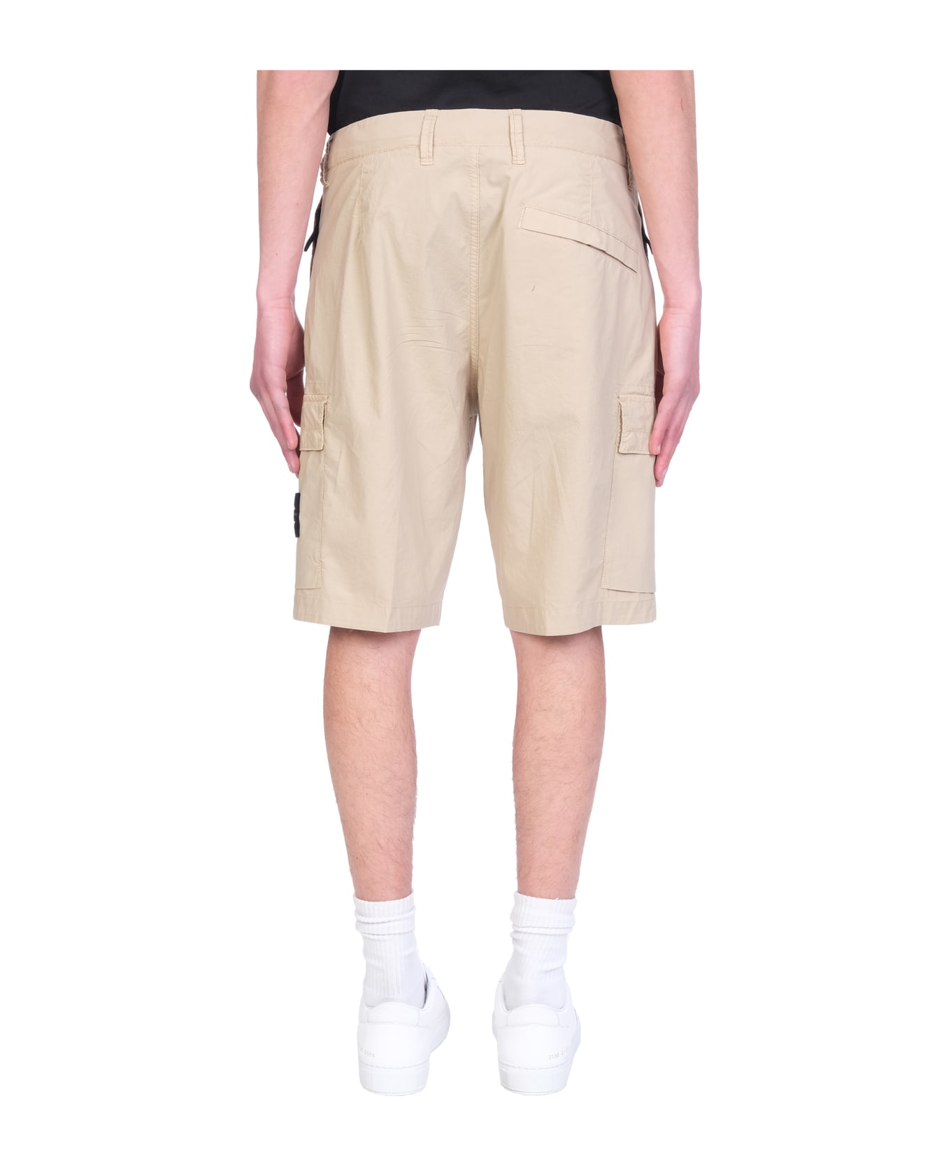 Stone Island Shorts In Beige Cotton - beige