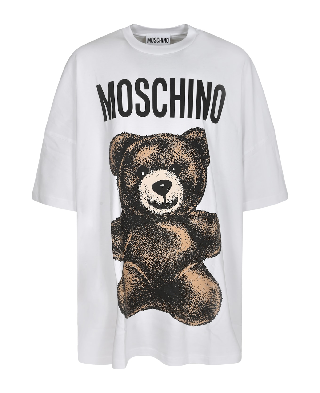 Moschino Oversized Bear Logo Print T-shirt - WHITE
