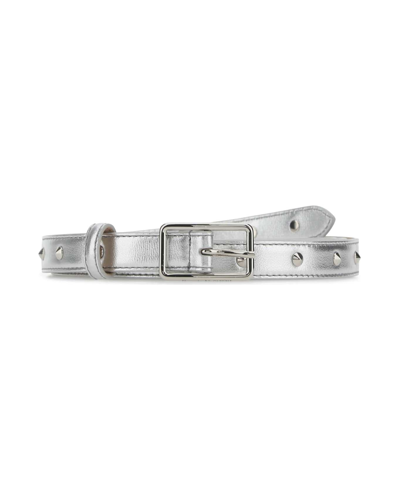 Alexander McQueen Silver Leather Belt - 1402