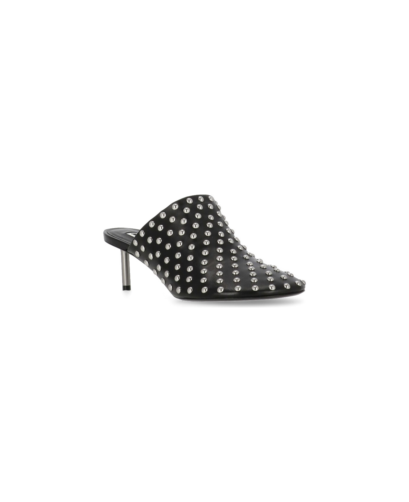 Jil Sander Leather Sabot With Studs - Black