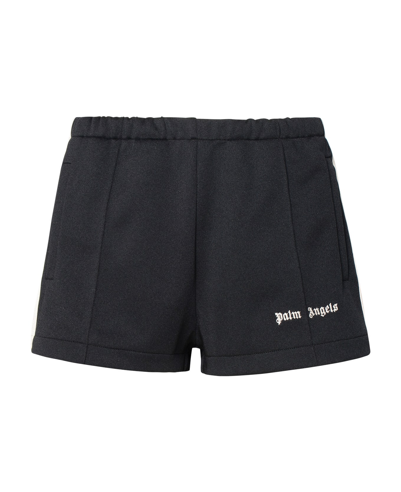 Palm Angels Black Polyester Sporty Shorts - Black off