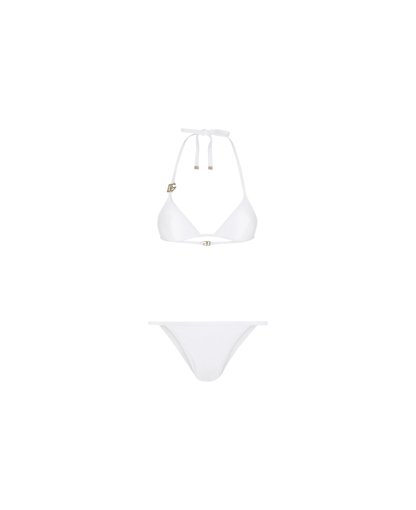 Dolce & Gabbana Costume Bikini Con Logo - WHITE