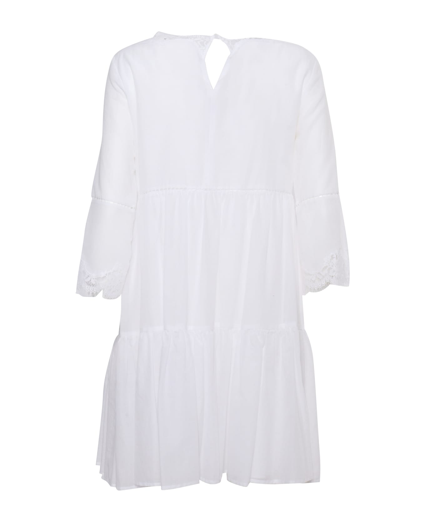 Ermanno Ermanno Scervino White Cotton Dress - WHITE ニットウェア