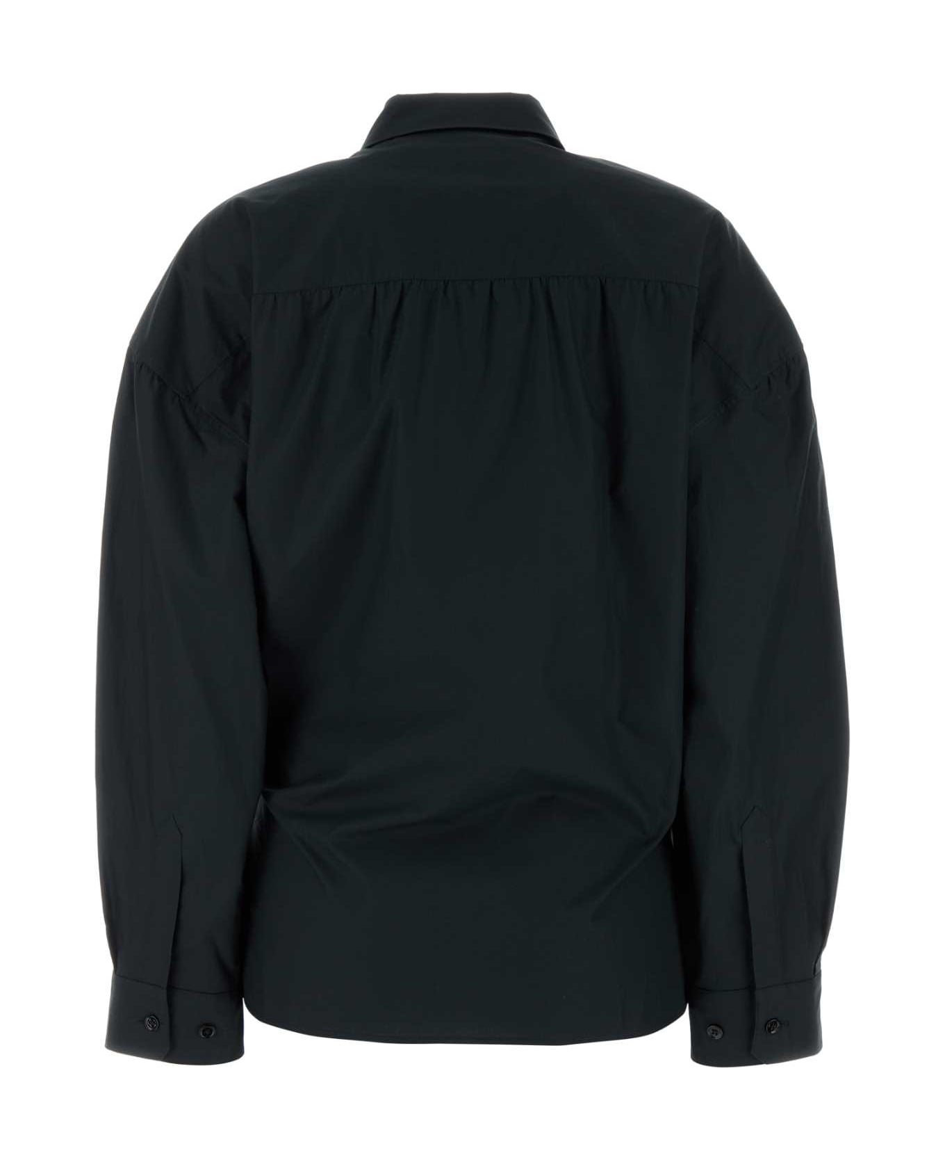 Lemaire Straight Collar Twisted Shirt - JETBLACK