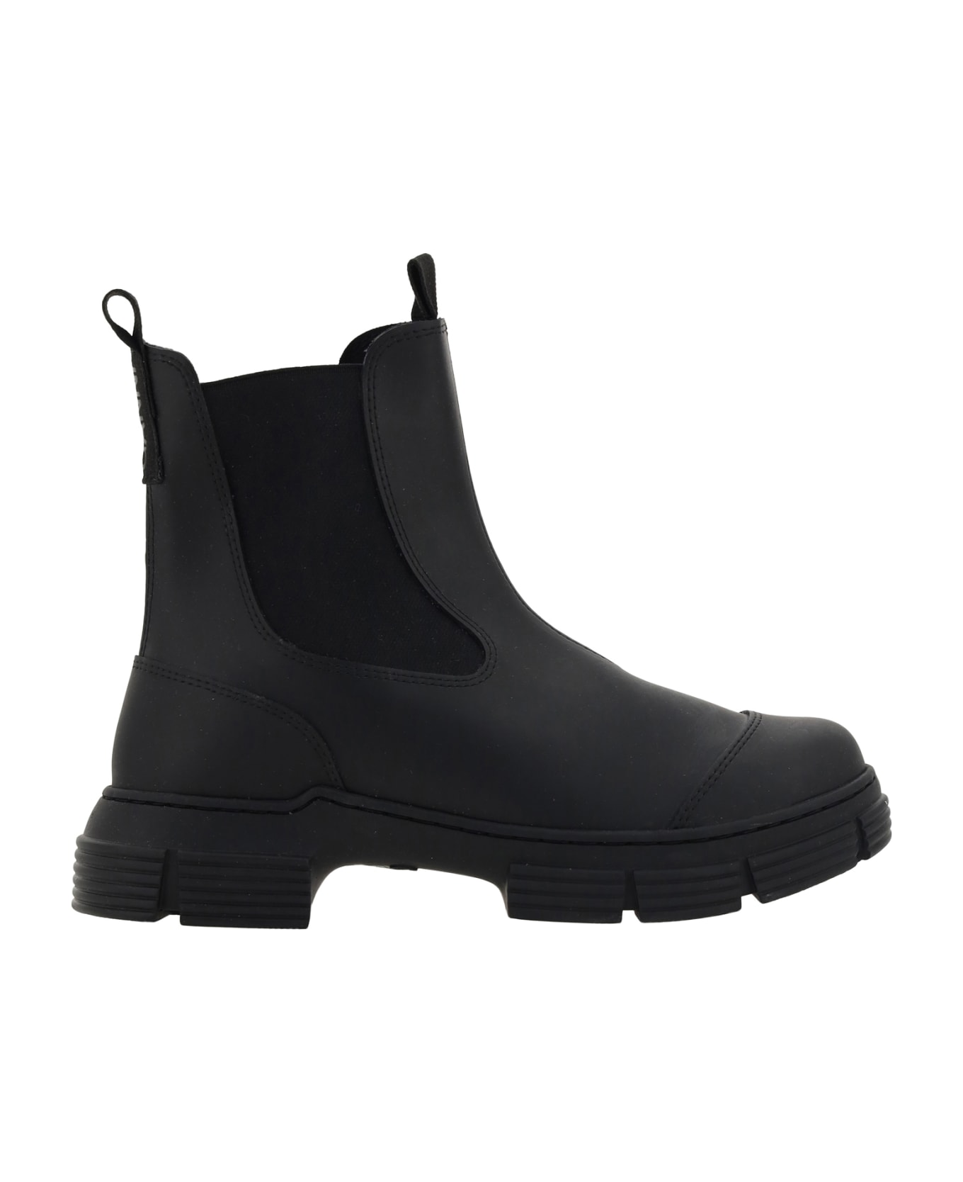 Ganni Rubber City Ankle Boots - Black ブーツ