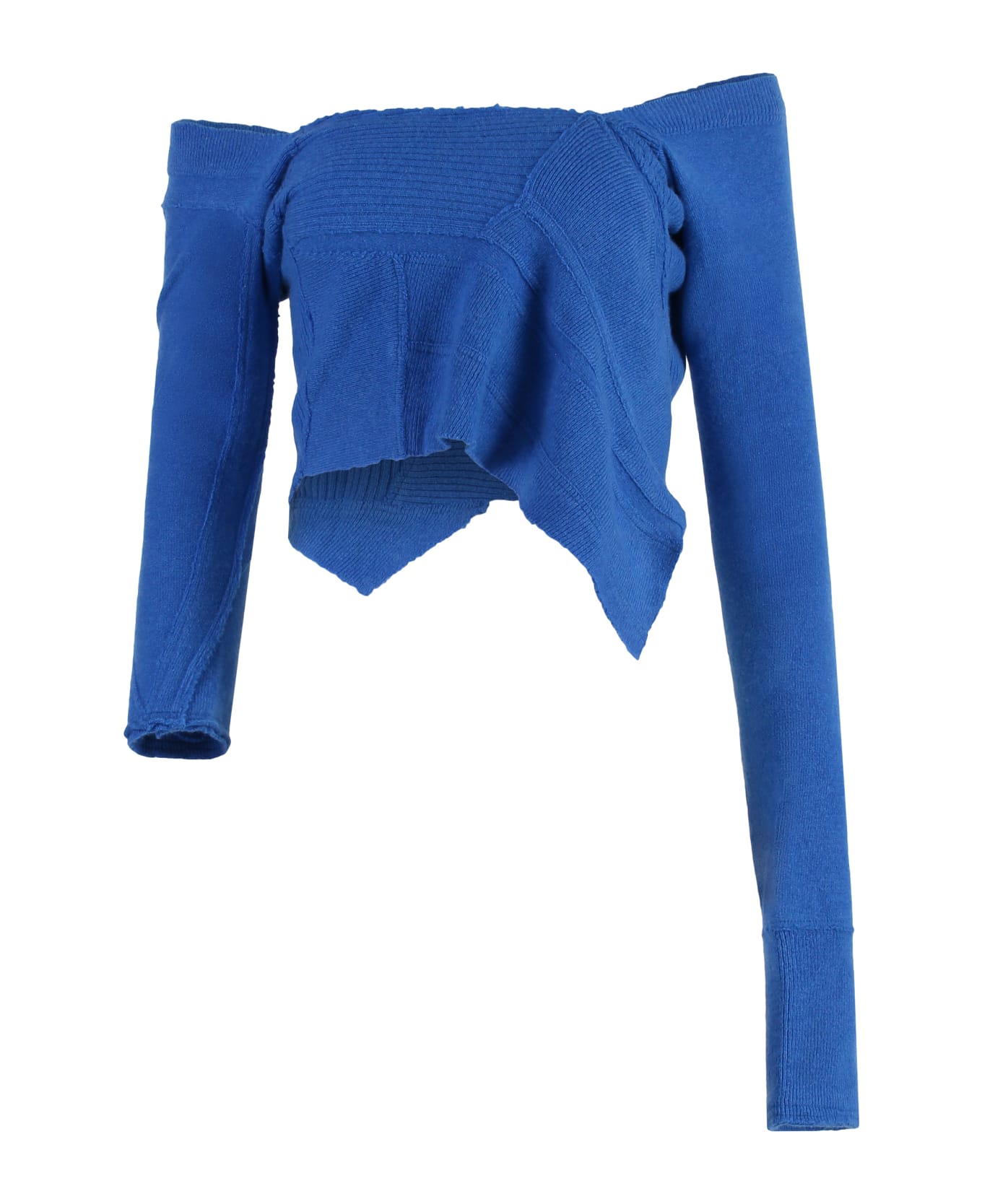 Talia Byre Knitted Crop Top - blue