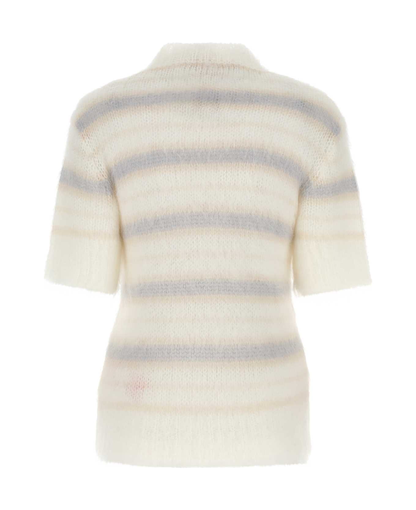 Marni Embroidered Mohair Blend Sweater - NATURALWHIITE フリース