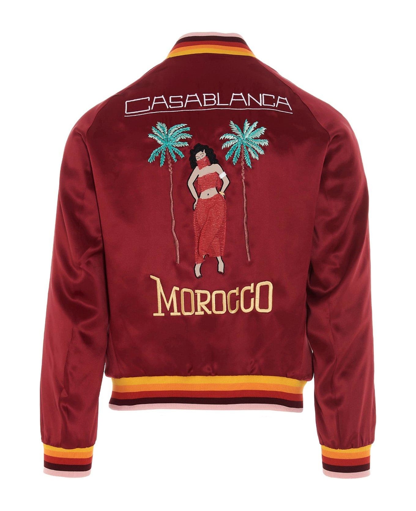Casablanca Graphic Embroidered Bomber Jacket - Red