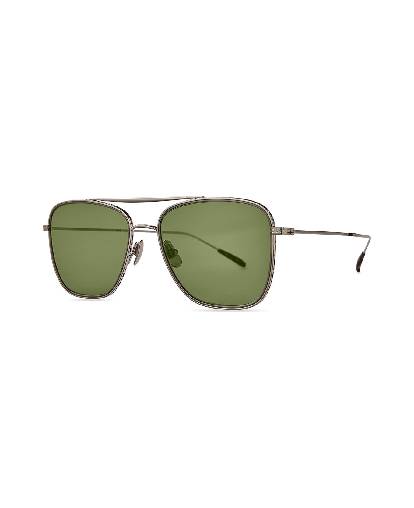 Mr. Leight Novarro S 12k White Gold-maple/green Sunglasses - 12K White Gold-Maple/Green