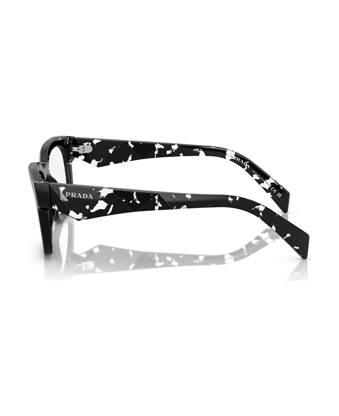 Prada Eyewear Pr A10v Havana Black Transparent Glasses - Havana Black Transparent