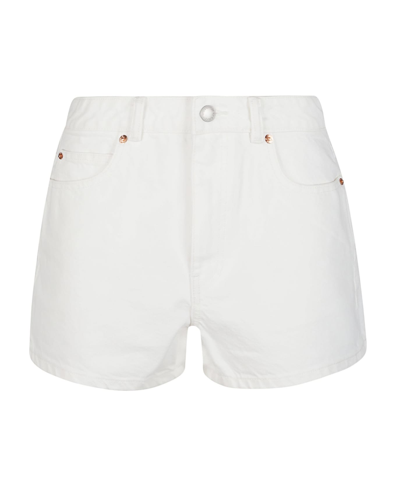 Alexander Wang High Rise Logo Cut Out Embroidery Short - Vintage White ショートパンツ