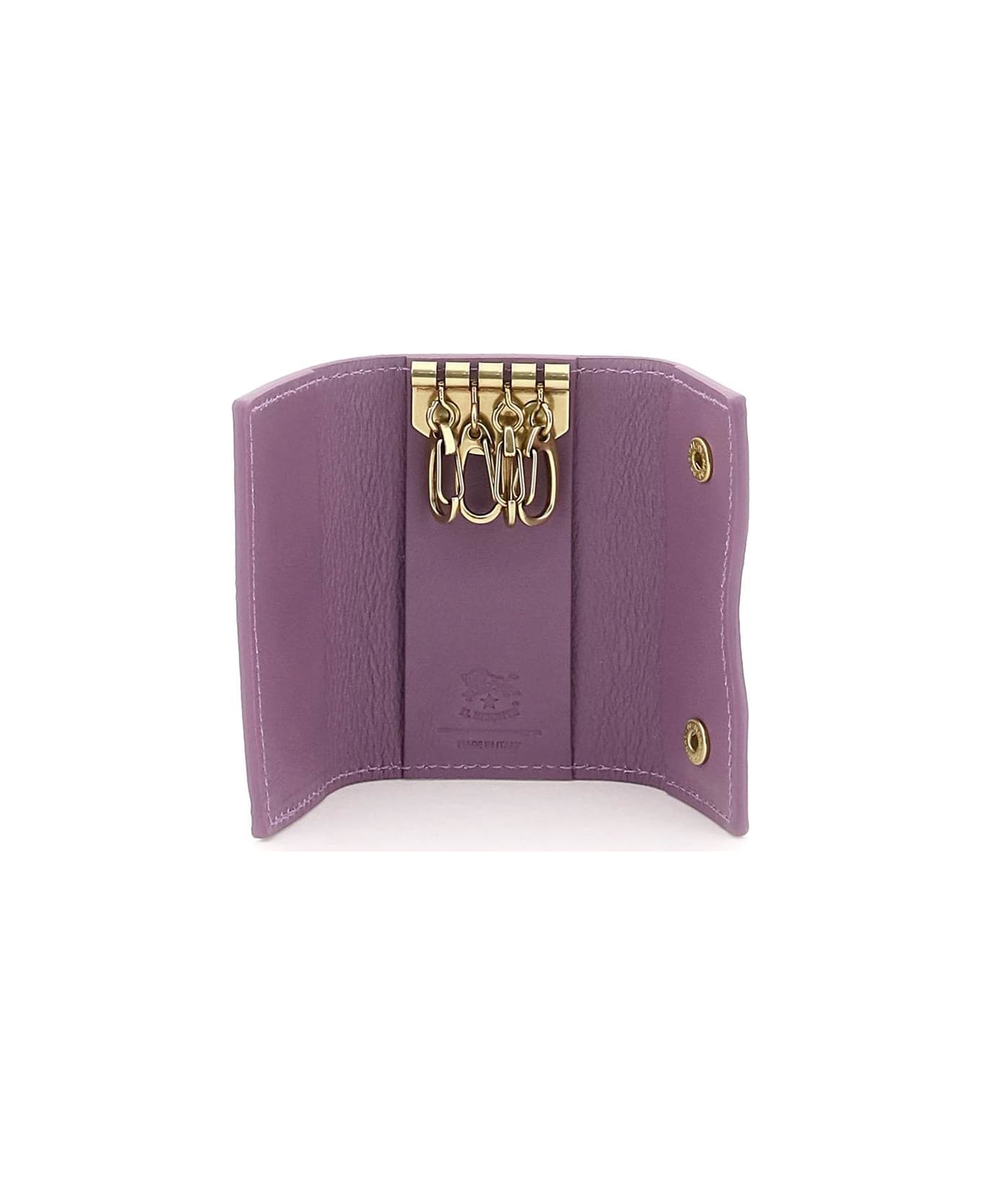 Il Bisonte Leather Key Holder - GLICINE (Purple)