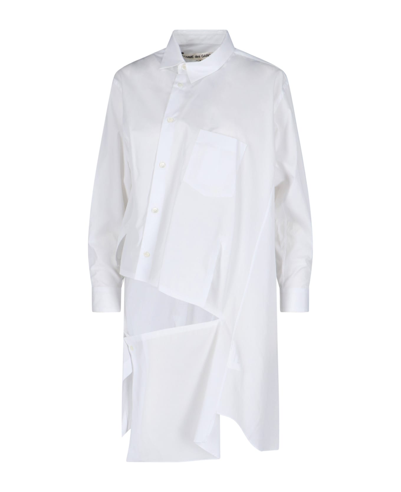 Comme des Garçons Asymmetric Long Shirt - White