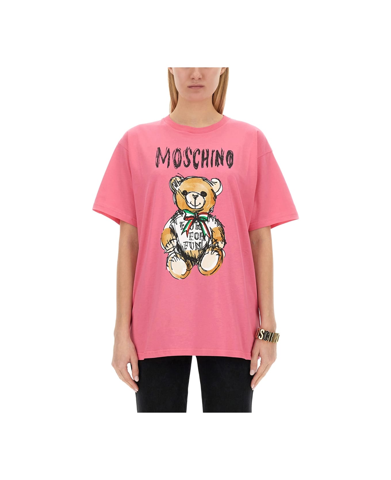 Moschino Teddy Print T-shirt - Fuchsia