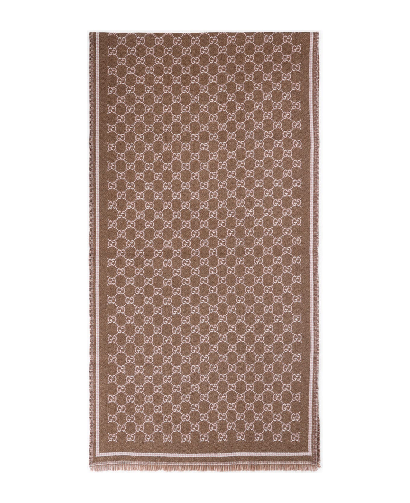 Gucci Gg Scarf - Brown Pink