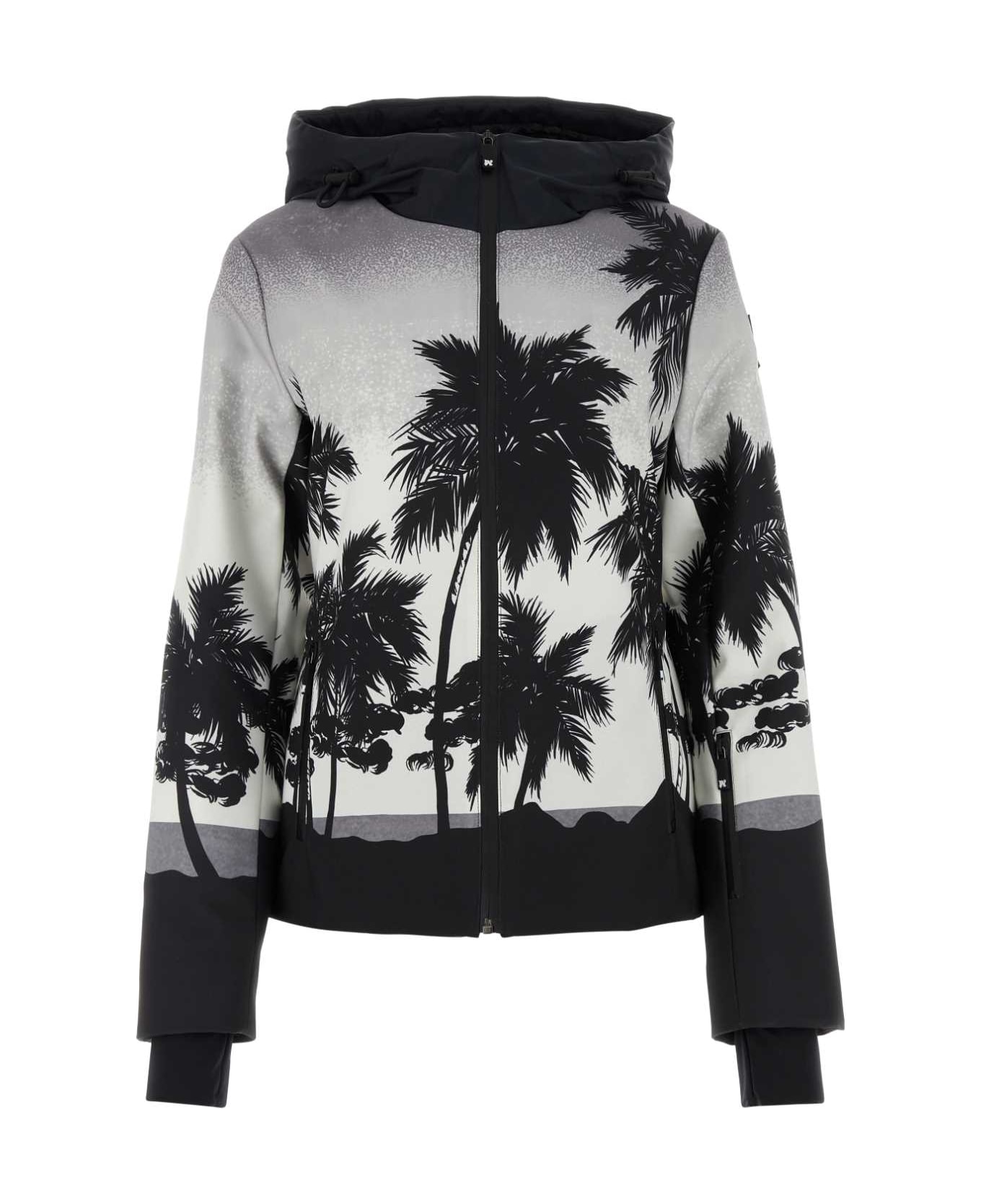 Palm Angels Printed Polyester Palm Ski Jacket - LIGHTGREYWHITE
