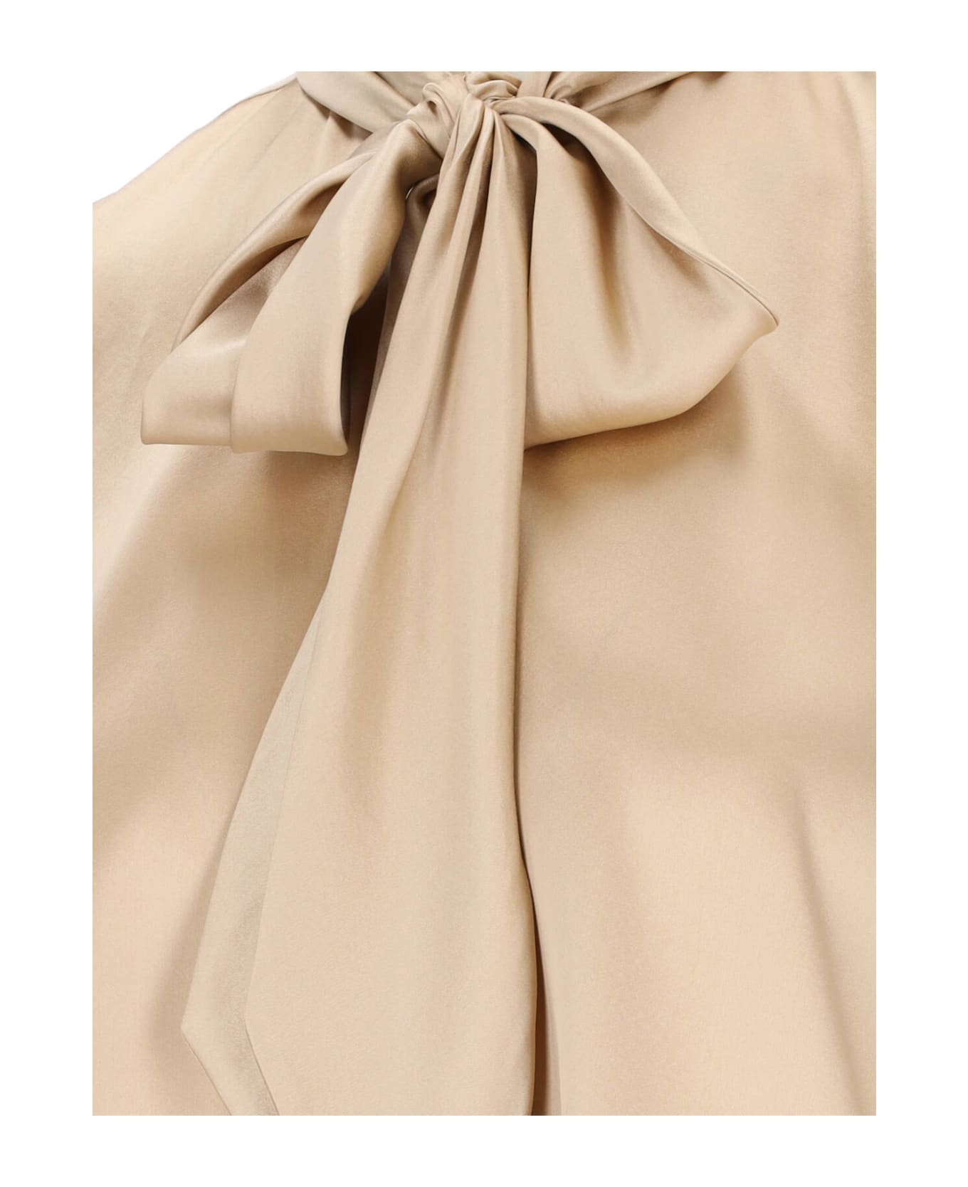 Ermanno Scervino Lavallière Shirt With Bow - Beige