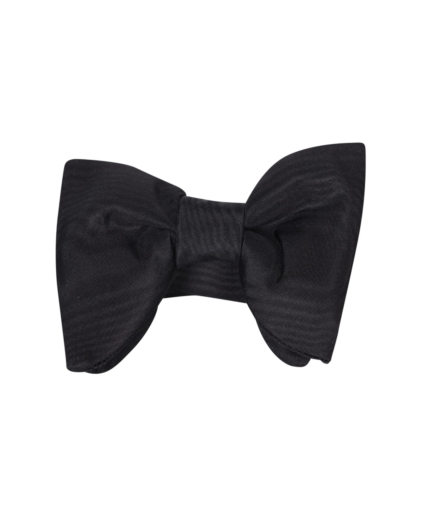 Tom Ford Black Silk Moirã© Bow Tie - Black