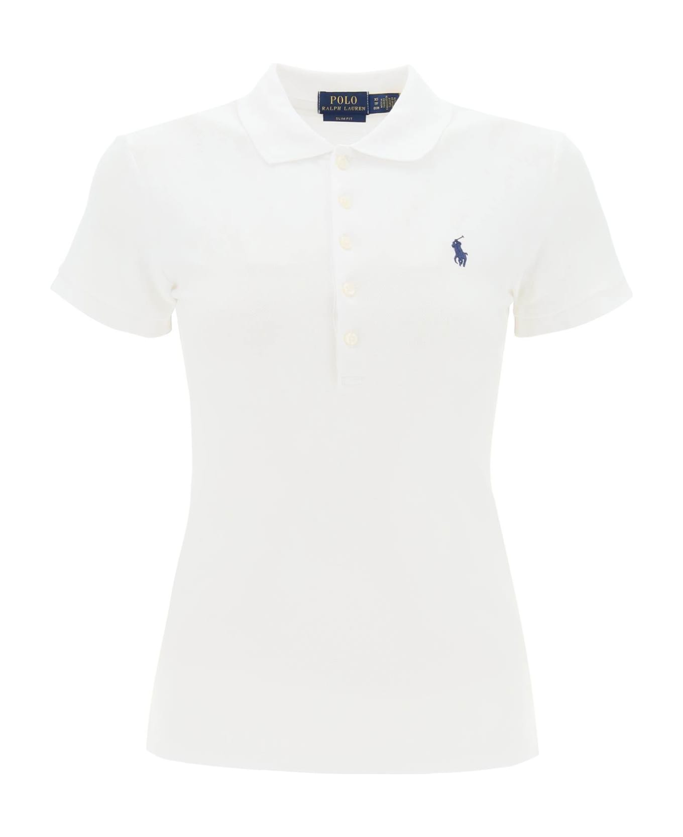 Ralph Lauren Slim Fit Five Button Polo Shirt - WHITE ポロシャツ