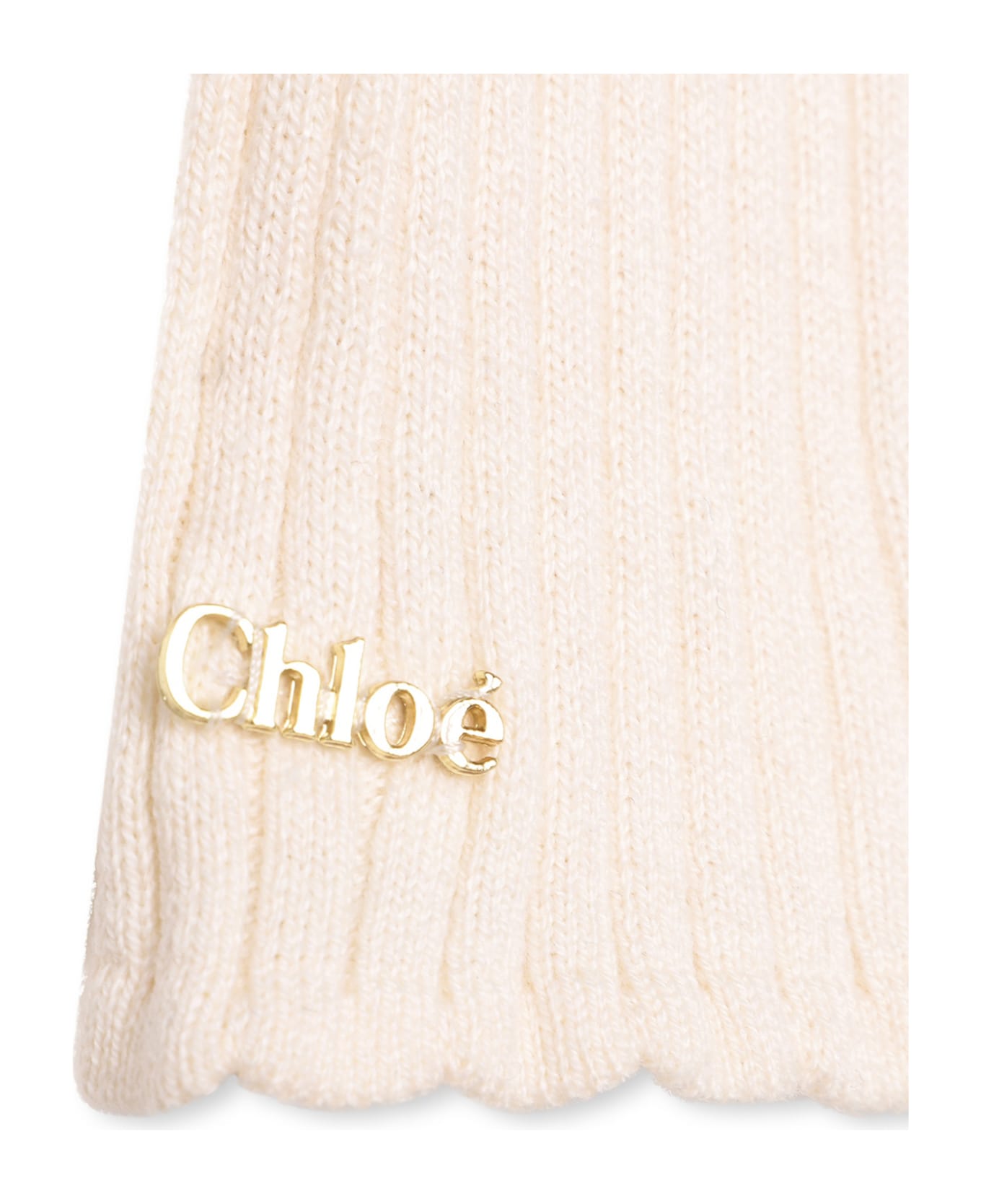 Chloé Ivory Ribbed Knitted Pullover - White