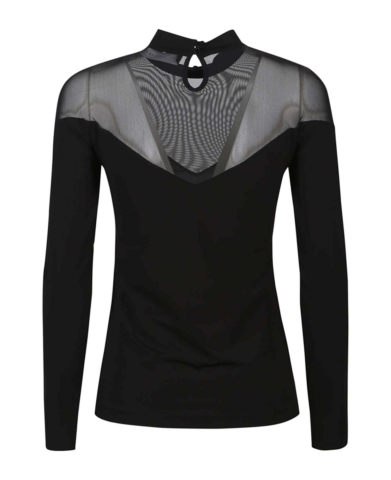 Federica Tosi Long Sleeve V-neck Top - Nero