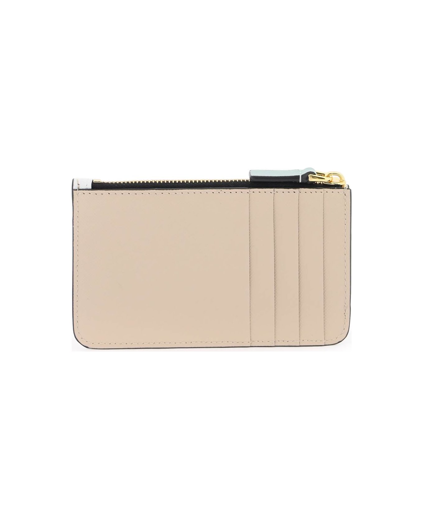 Marni Tricolor Zippered Cardholder - TEA GREEN LIMESTONE LCAMEL (Beige) 財布