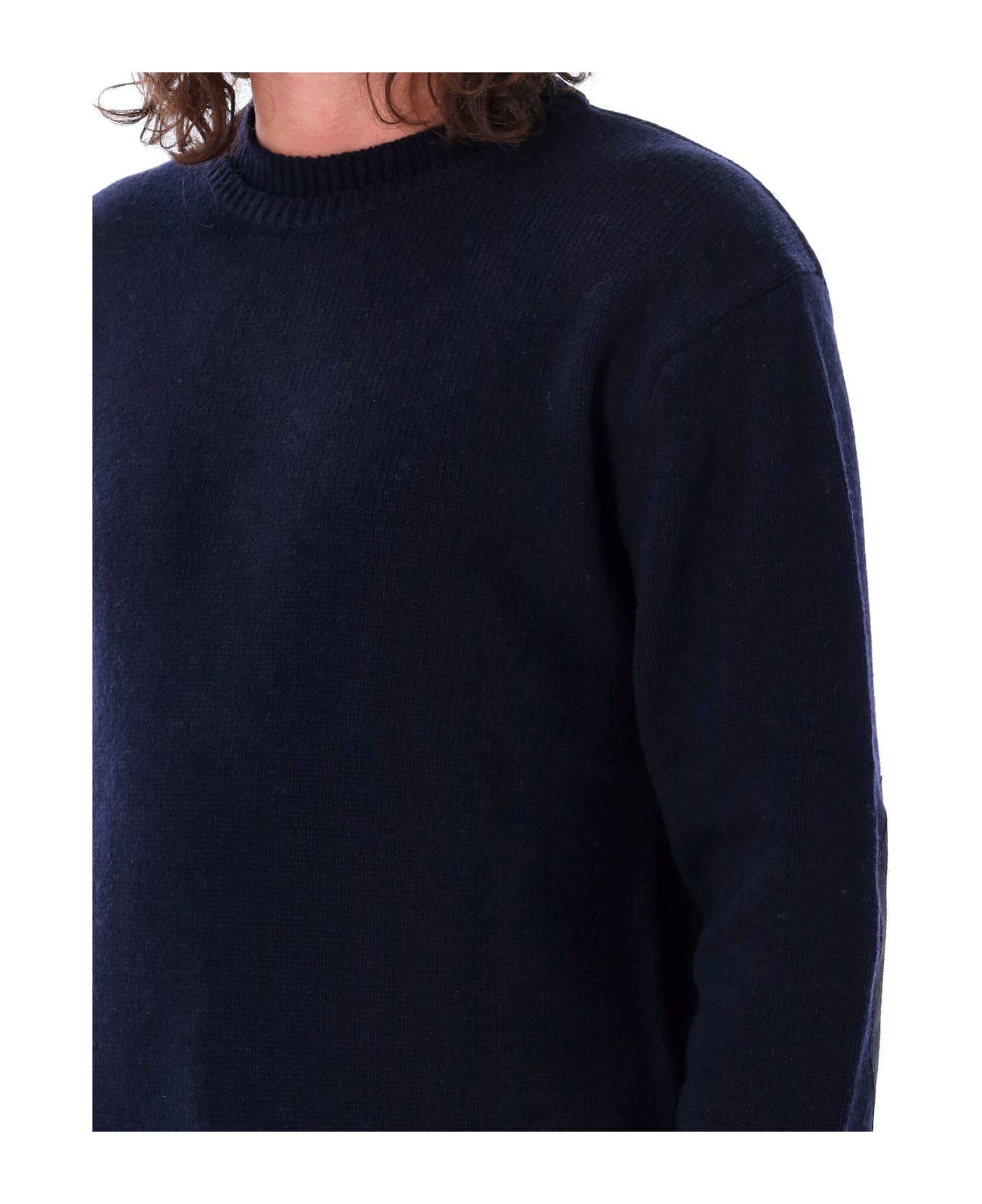 Maison Margiela Elbow Patches Sweater - Navy ニットウェア