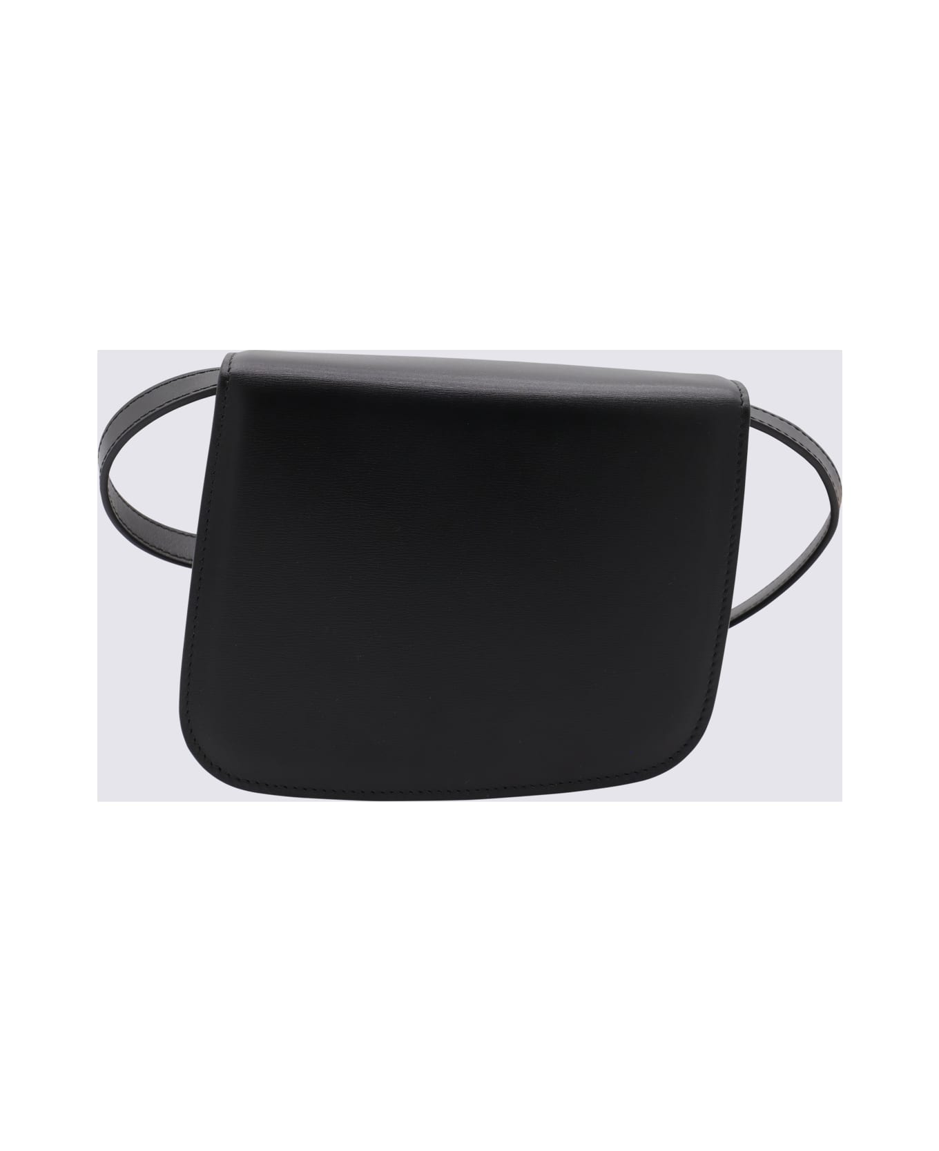 Ferragamo Black Leather Oyster Flap Crossbody Bag - Black
