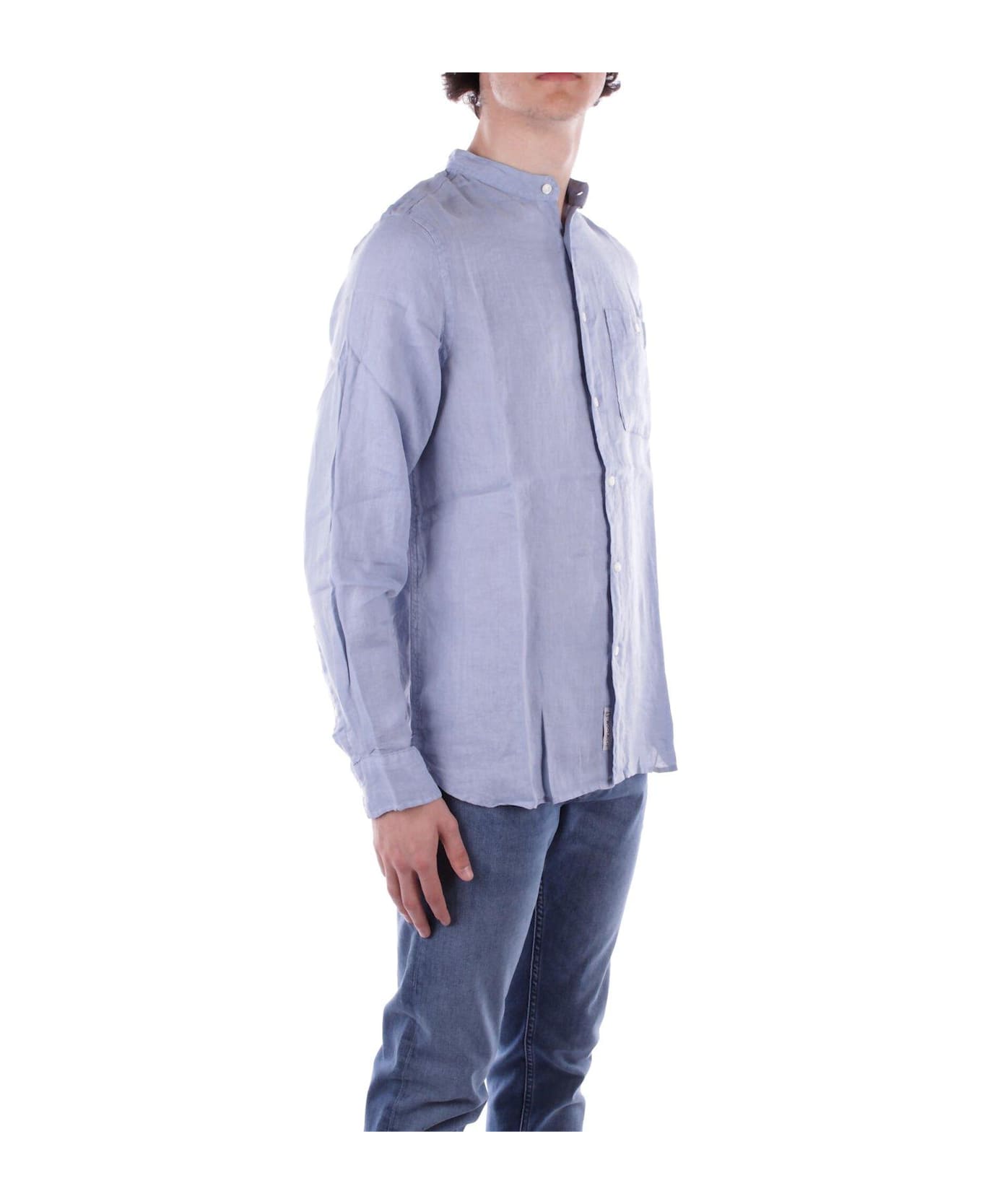 Woolrich Long-sleeved Buttoned Shirt - Clear Blue
