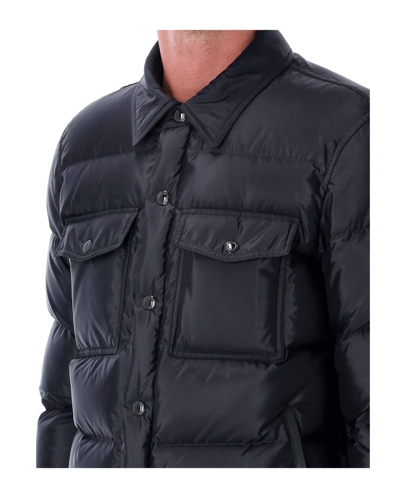 Tom Ford Techno Satin Down Outershirt - NIGHT INDIGO