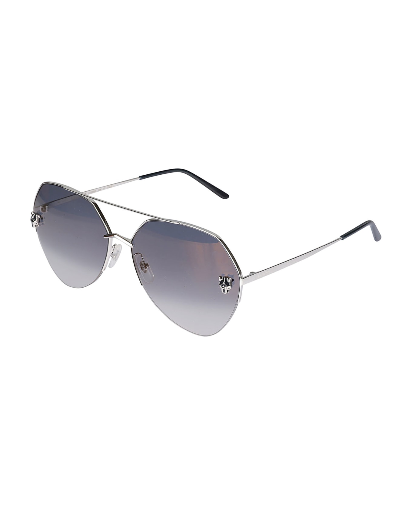 Cartier Eyewear Pantheree De Cartier Sunglasses - 004 silver silver blue サングラス