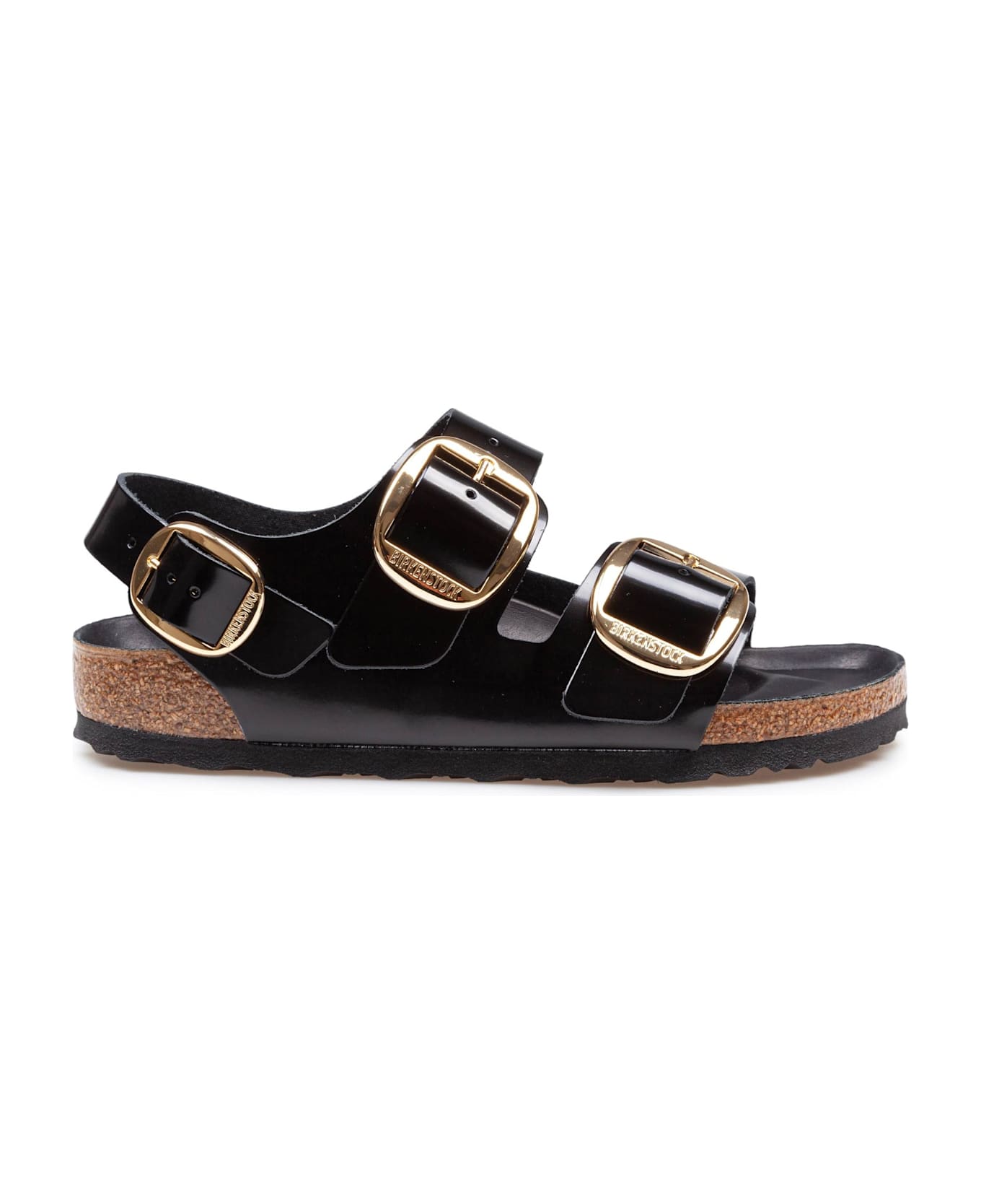 Birkenstock Milano Big Buckle I Lacquered Leather Sandal Color Bla - Black