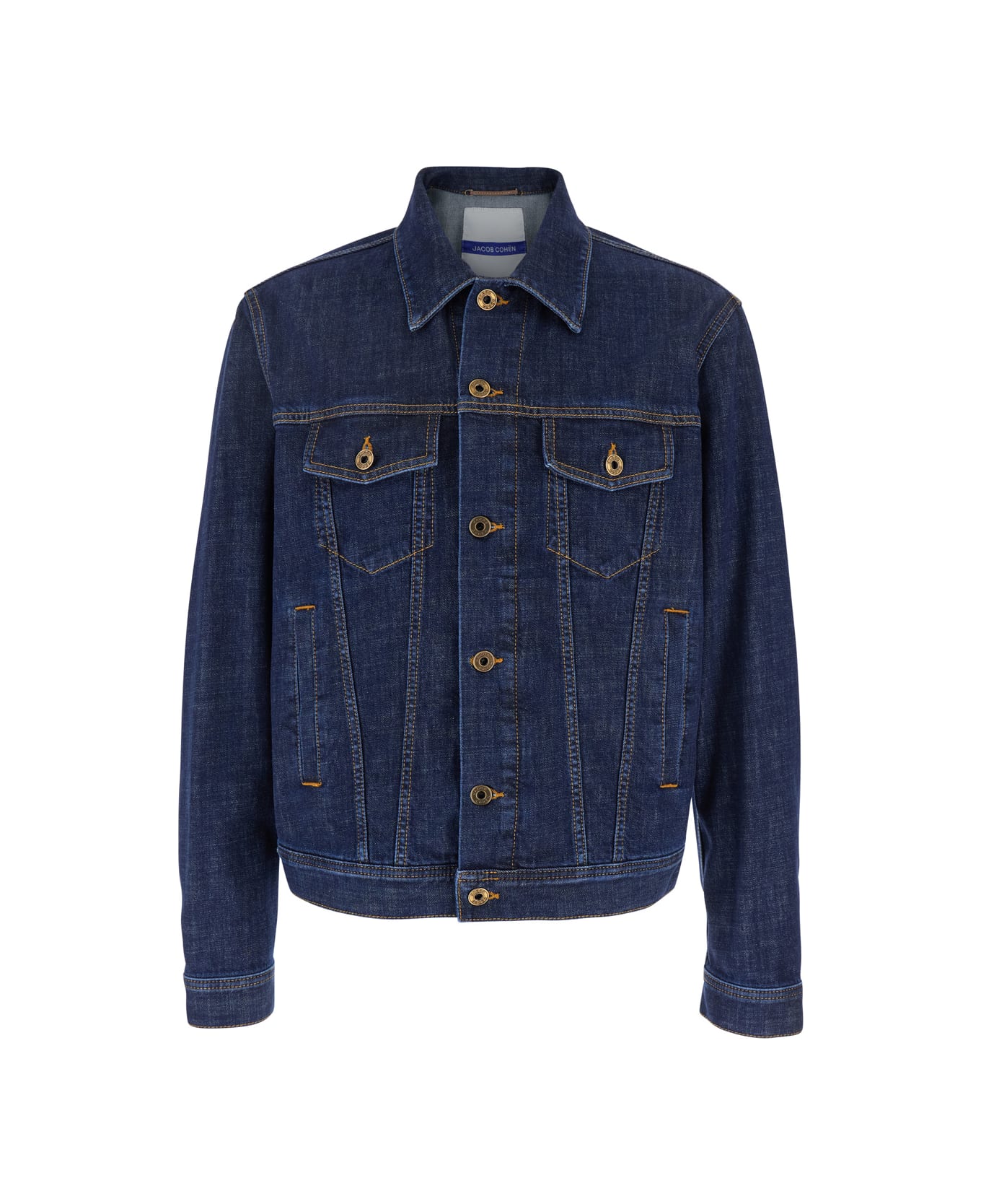 Jacob Cohen Blue Jacket With Classic Collar In Denim Stretch Woman - Blu