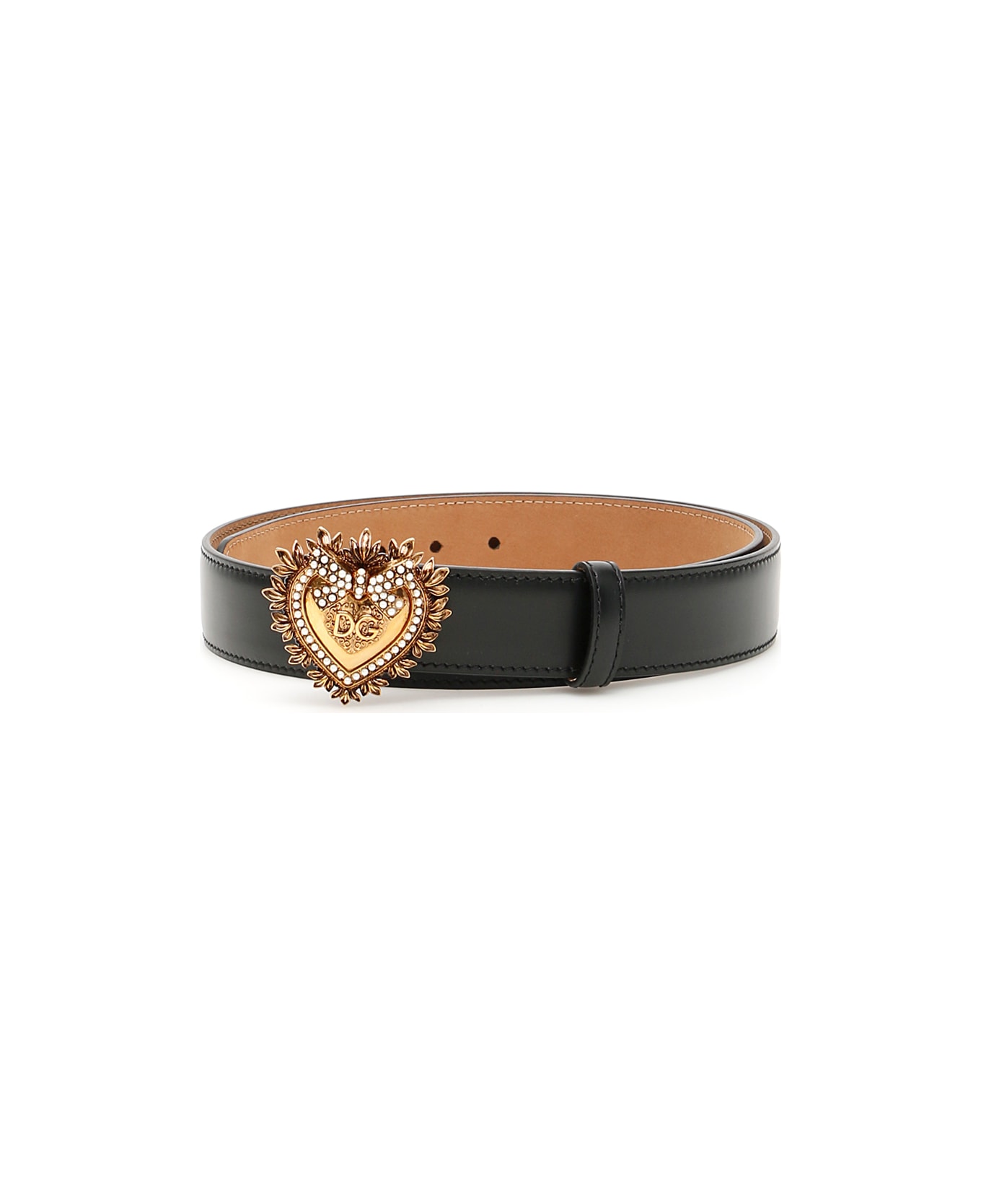 Dolce & Gabbana Heart Buckle Belt - Black