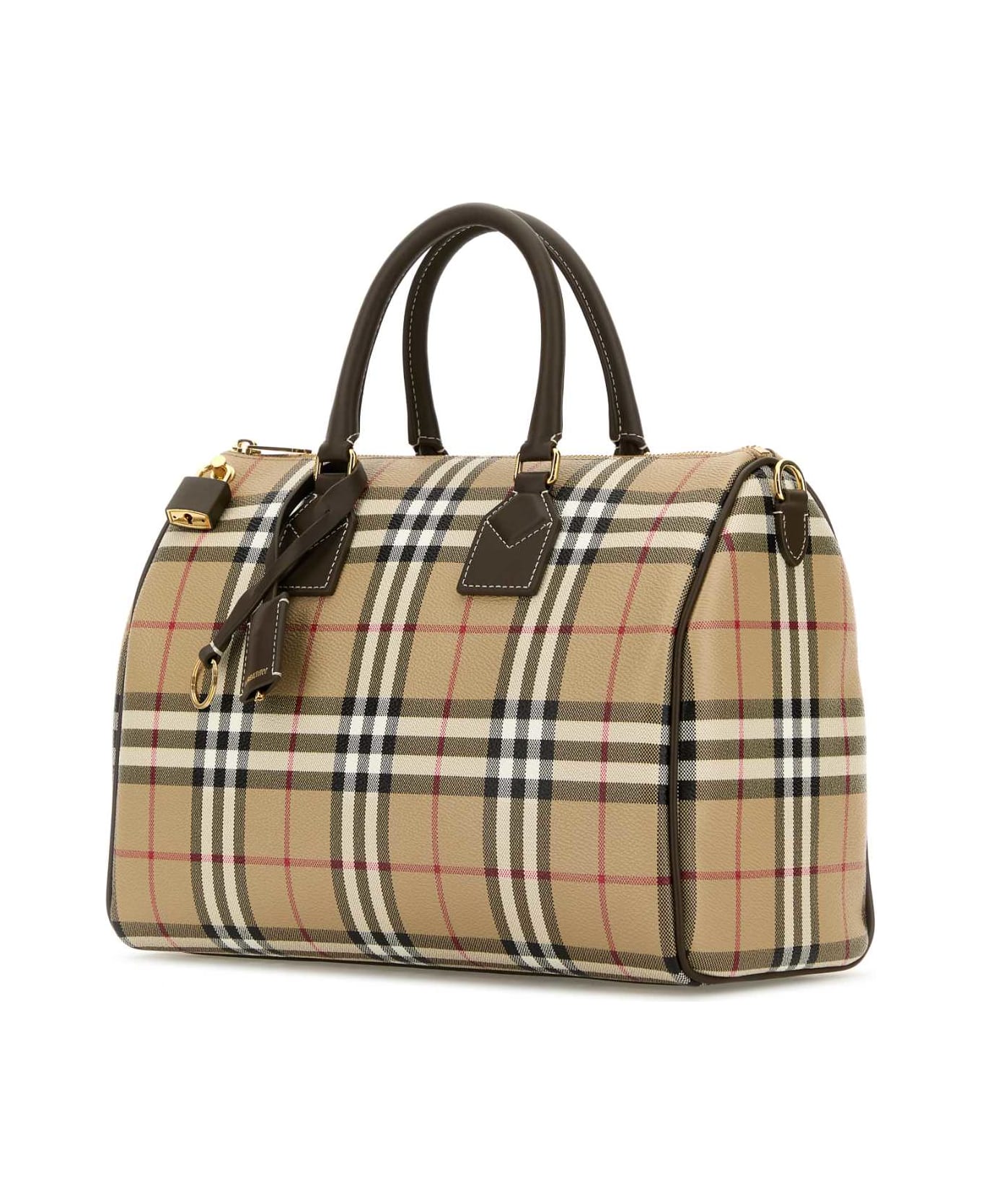 Burberry Printed Canvas Medium Check Handbag | italist