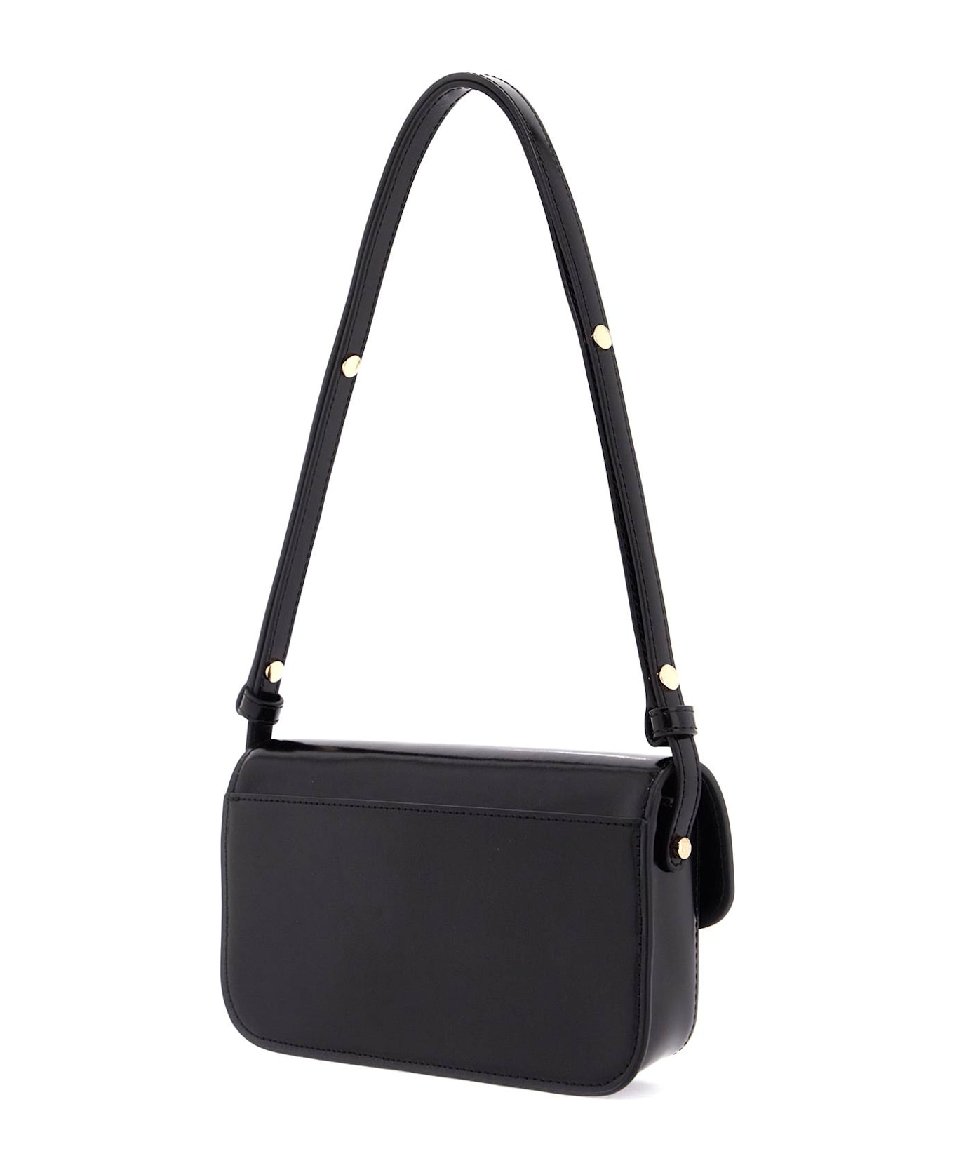 Tory Burch Robinson Brushed Leather Shoulder Bag - Black