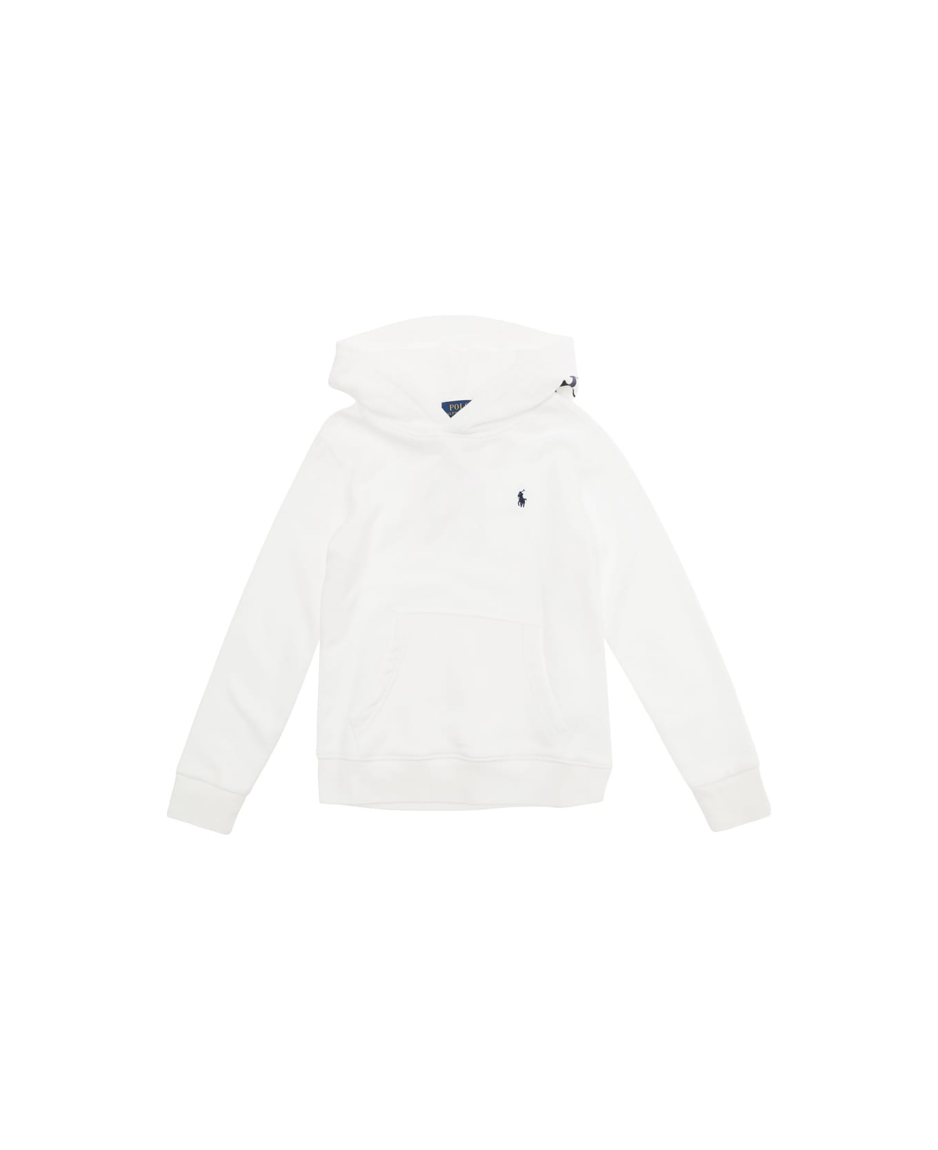 Polo Ralph Lauren White Front Logo Hoodie In Cotton Blend Boy - White